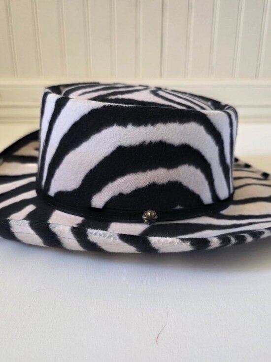 ? Zebra Print Western Hat – Y2K Rodeo Core Statement Piece ?? main image 5